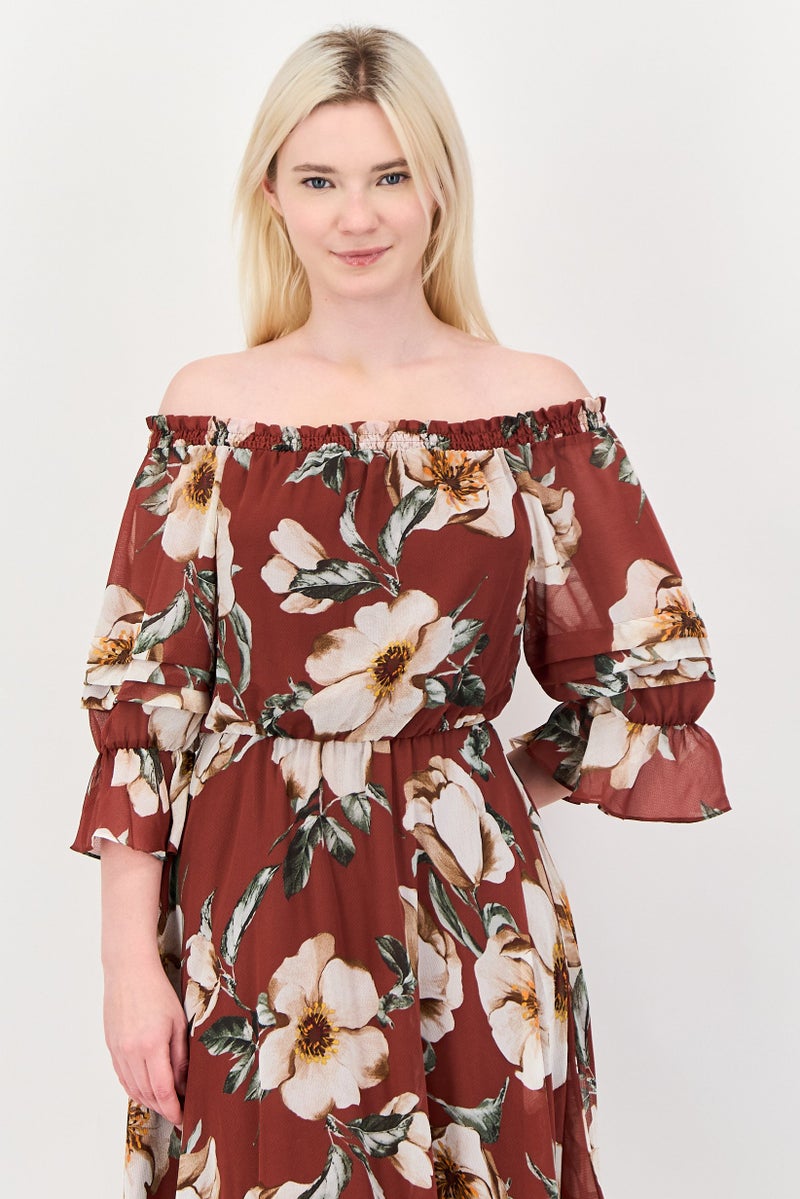 VERO MODA Women Floral Midi Dress, Multicolor - Image 4